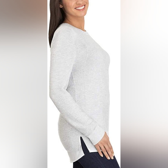 Hilary Radley Ribbed Mock-Layer Crew Neck Tunic Knit 2fer Top Sz M - Picture 5 of 12